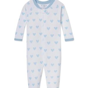 LAKE Baby Sleeper in French Blue Heart